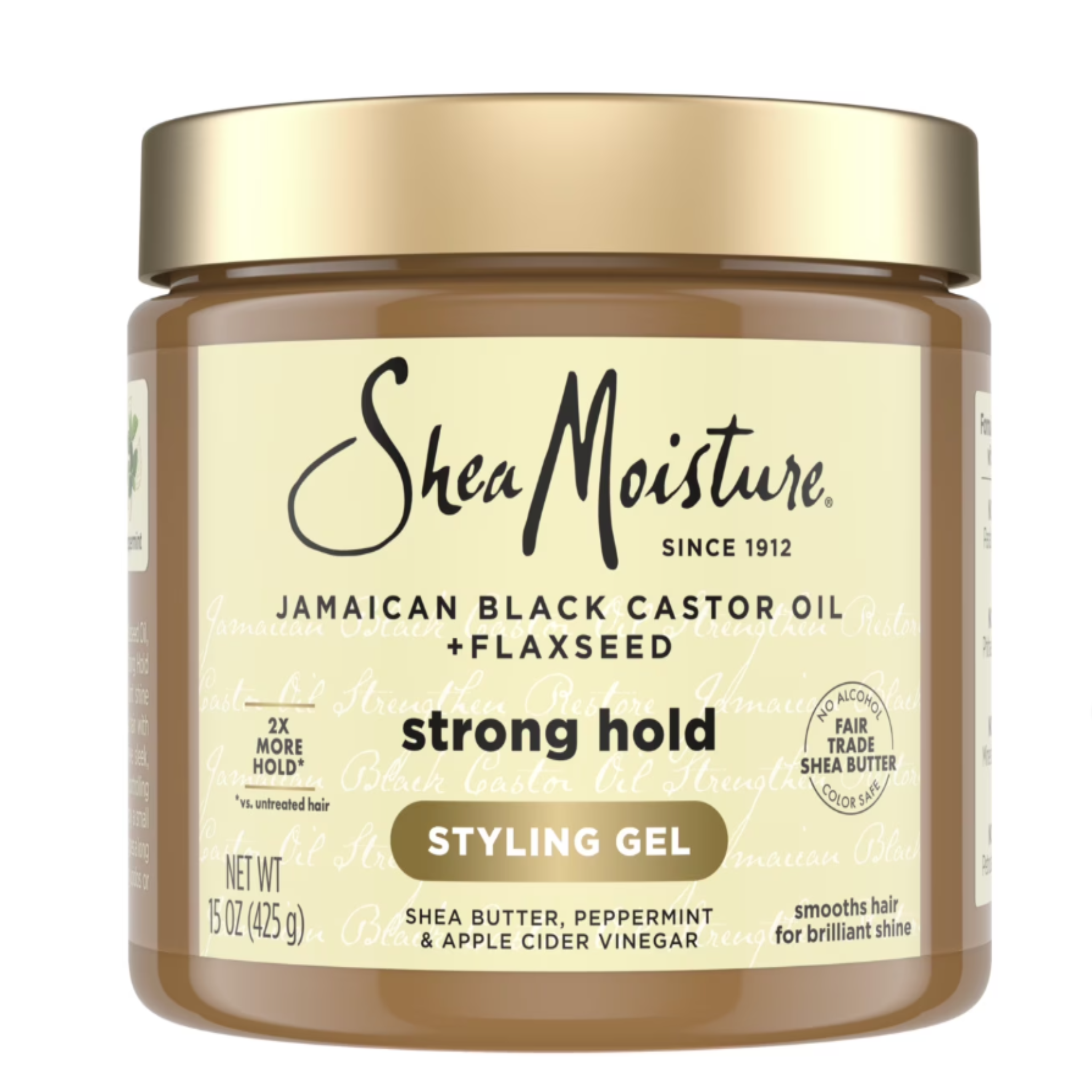 SheaMoisture Strong Hold Styling Gel + Flaxseed Jamaican Black Castor Oil, 15 oz