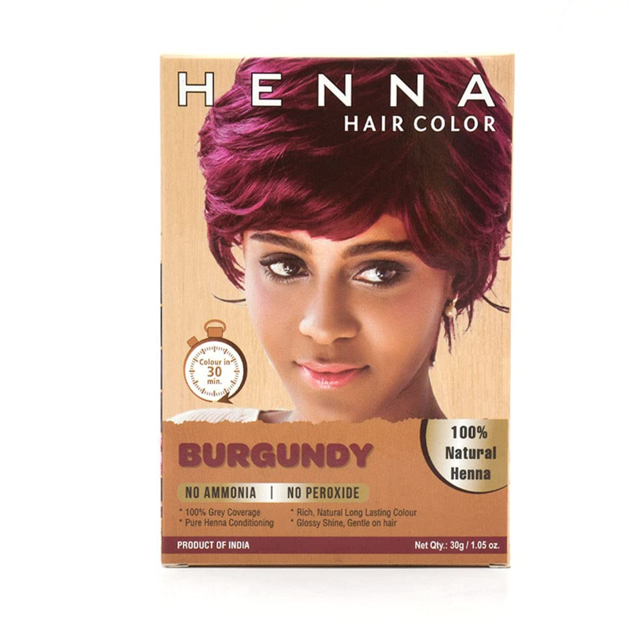 Burgundy Hair Dye for Women & Men – 100% Grey Coverage, Ammonia Free Hair Color for Women, No Peroxide, Healthy & Organic Semi Permanent Color