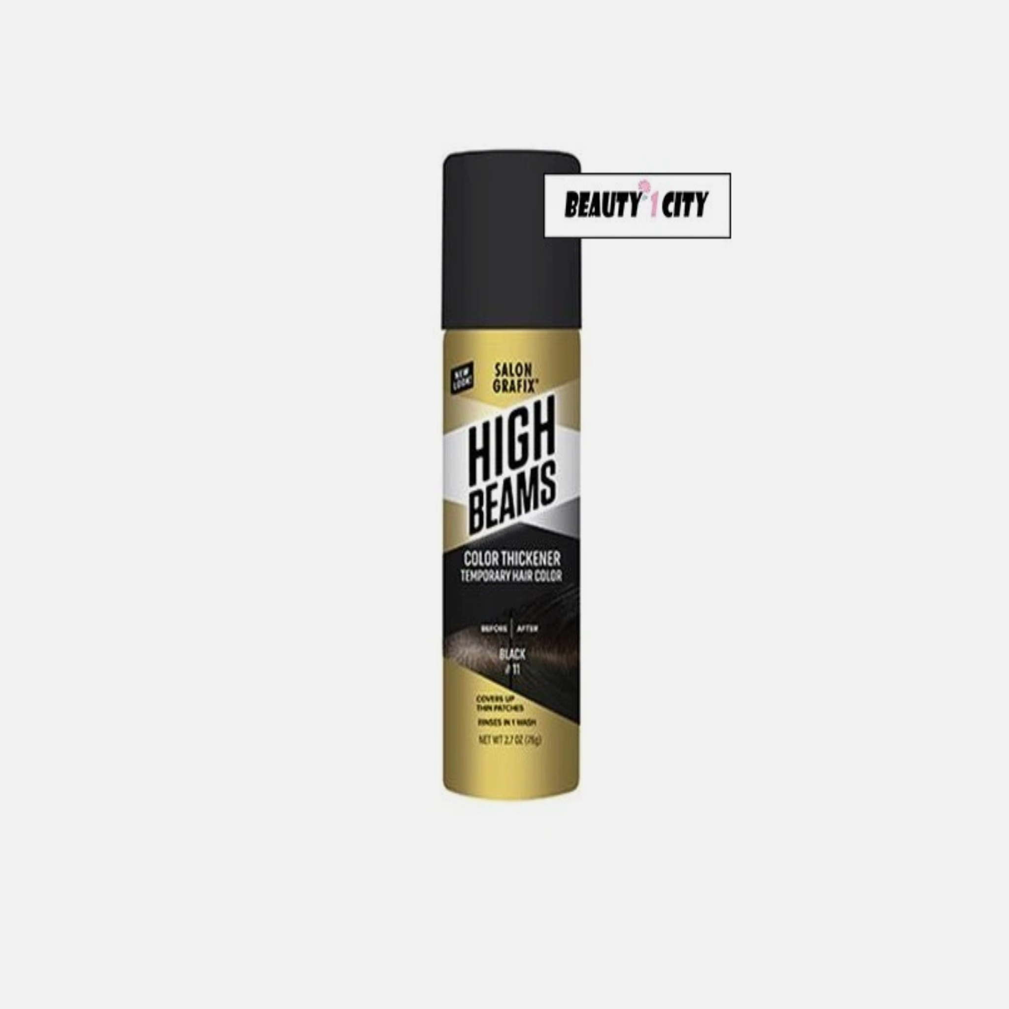 High Beams Color Thickener Men's 2.7oz Temporary Spray-On Hair - Black