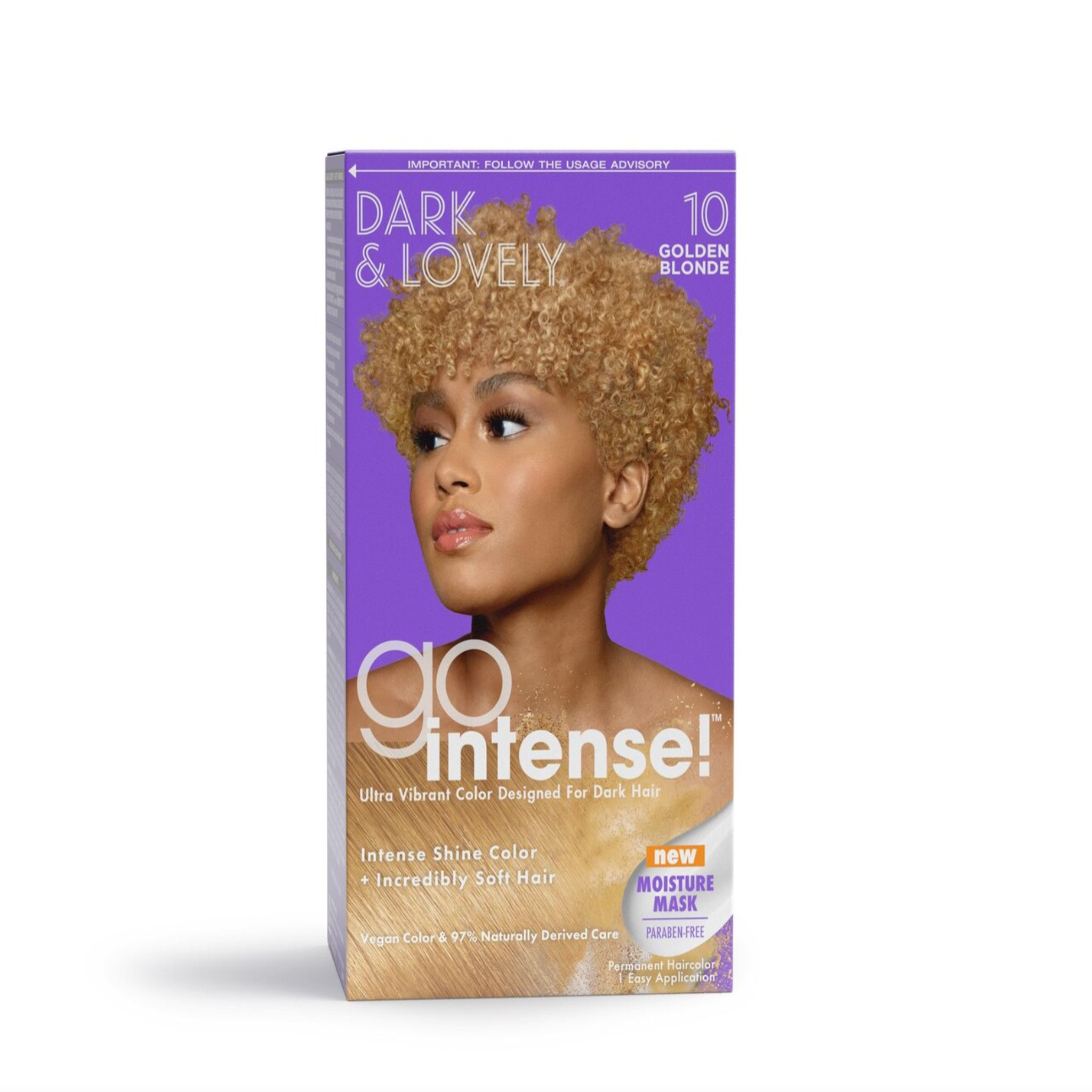 Dark & Lovely Go Intense! Ultra Vibrant Permanent Hair Color, 10 Golden Blonde