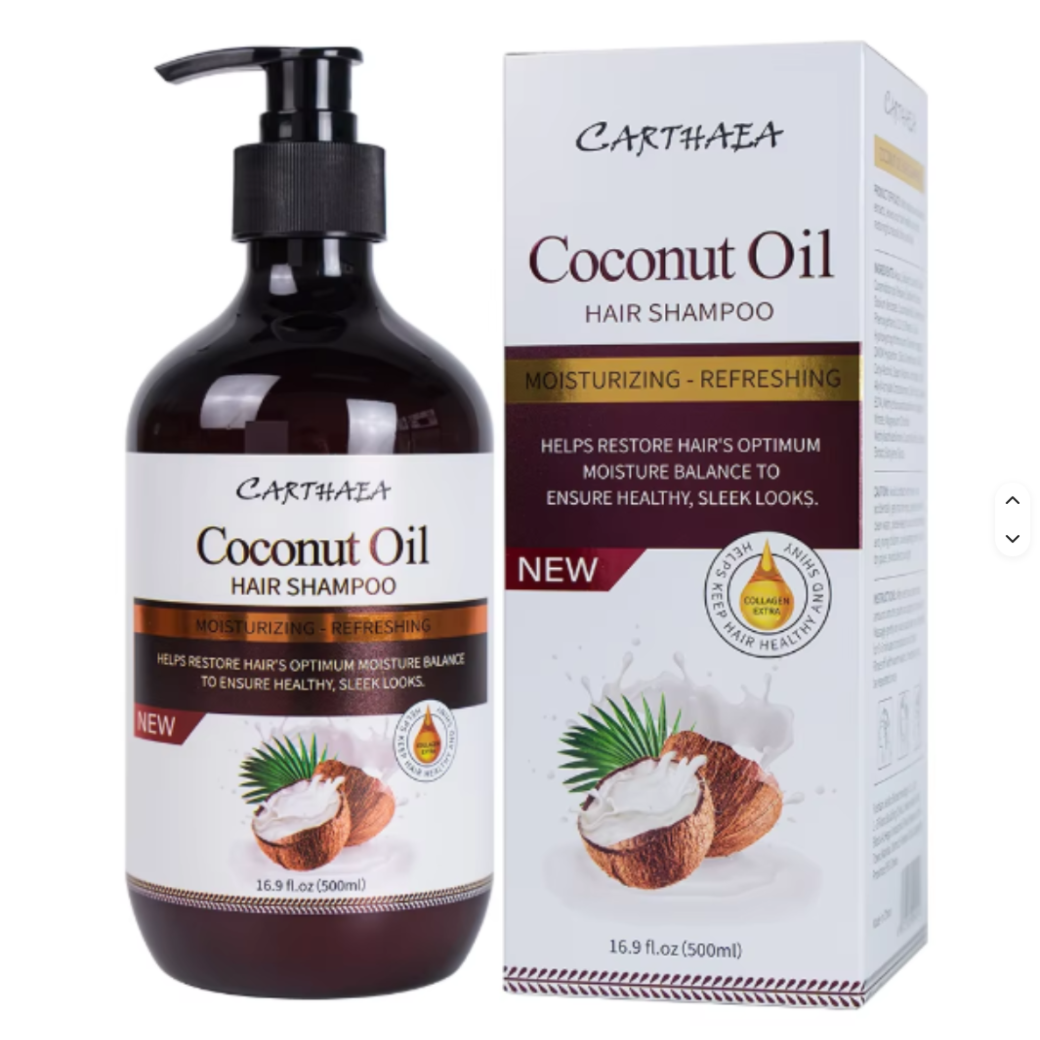 500ml Carthaea Brand Coconut Oil Hair Repair Products Anti-dandruff Shampoo