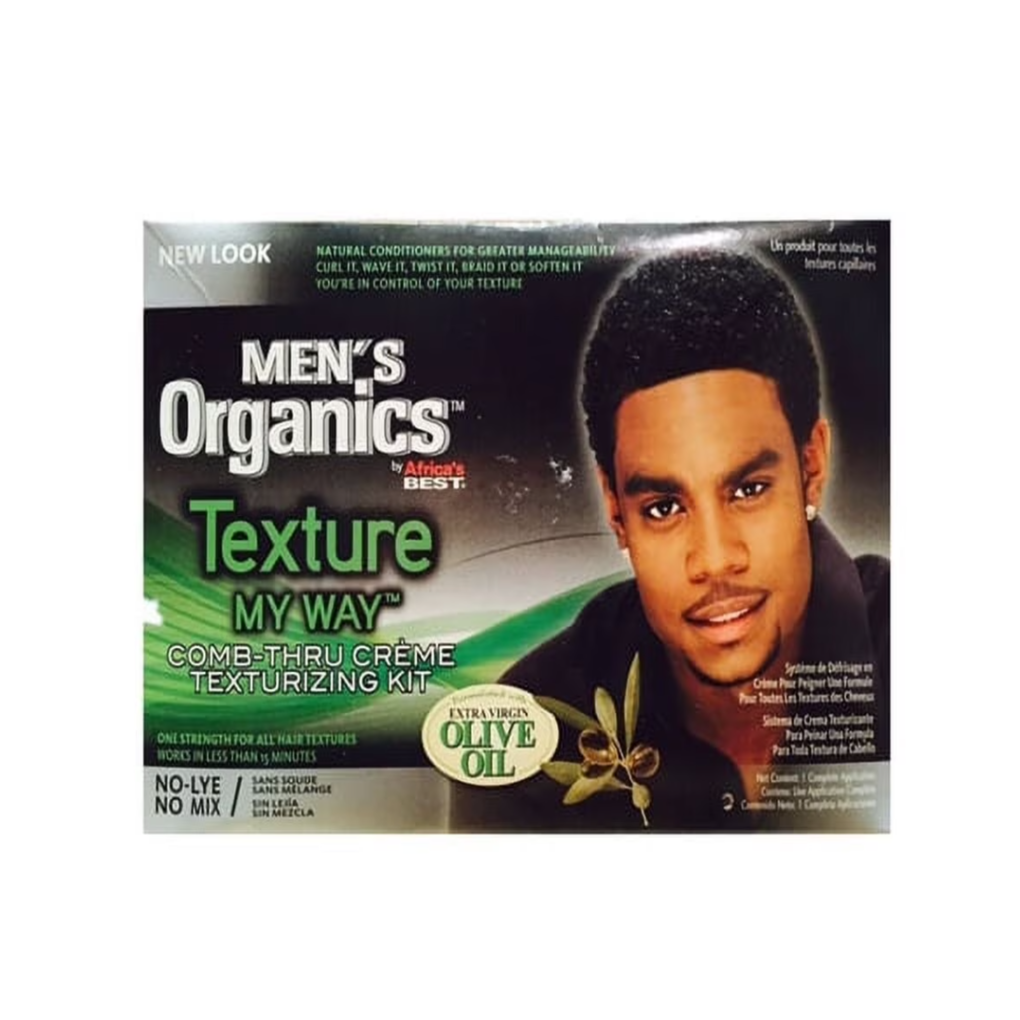 Africas Best Mens Organics Texture My Way Comb Thru Creme Hair Texturizing Kit,