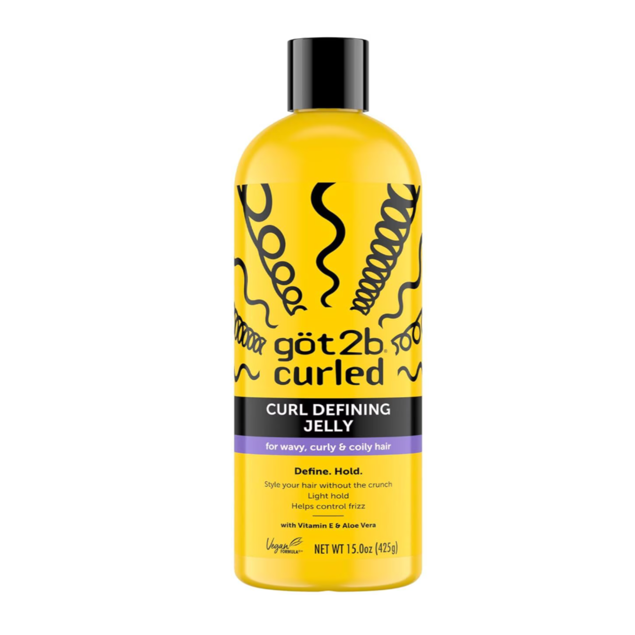 got2b Curled Curl Defining Jelly, Wavy, Curly, Coily Hair, Light Hold Frizz Control, 15 oz