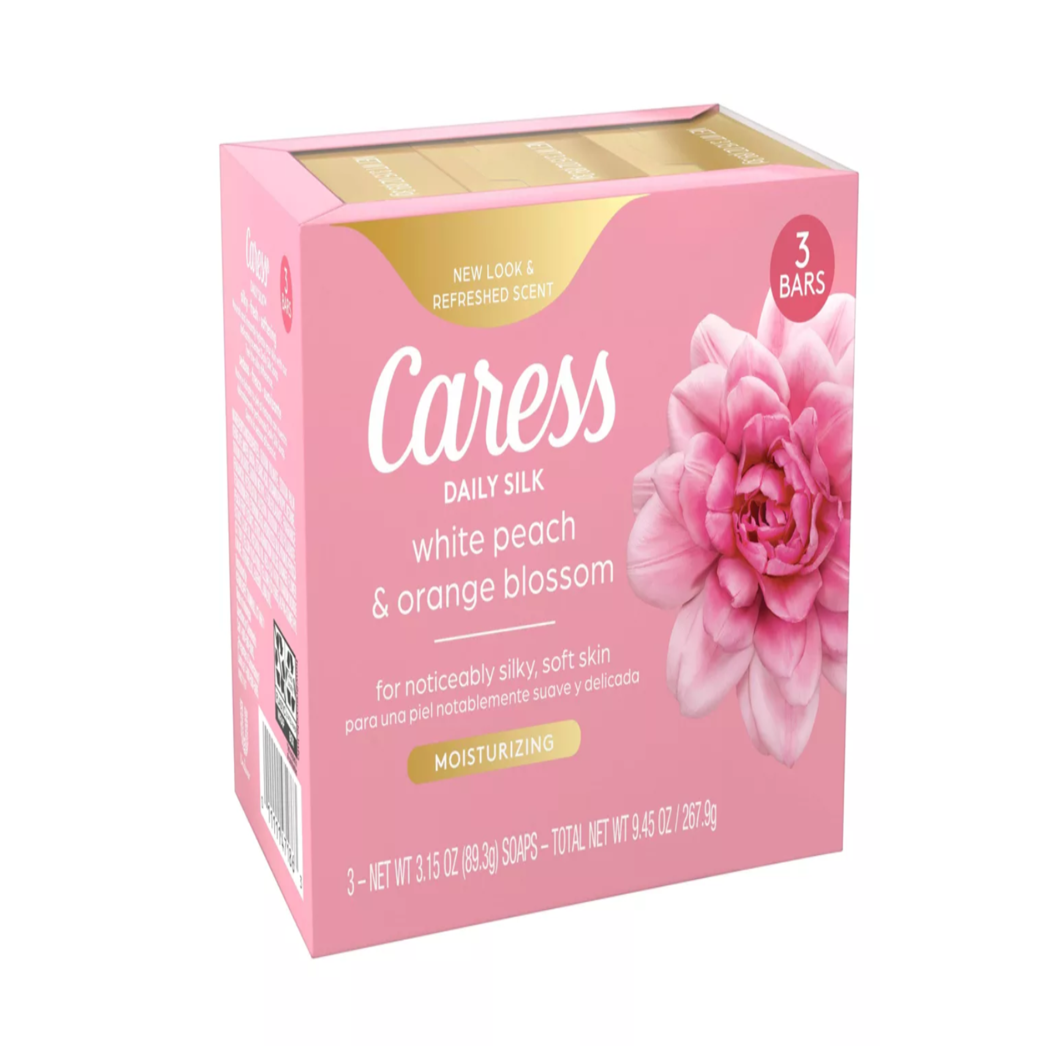 Caress Women's Bar Soap Daily Silk White Peach & Orange Blossom for All Skin -