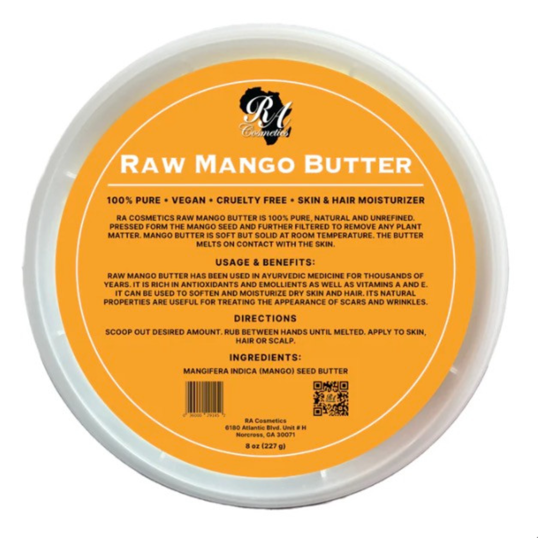 RA Cosmetics 100% Raw Mango Butter - Solid