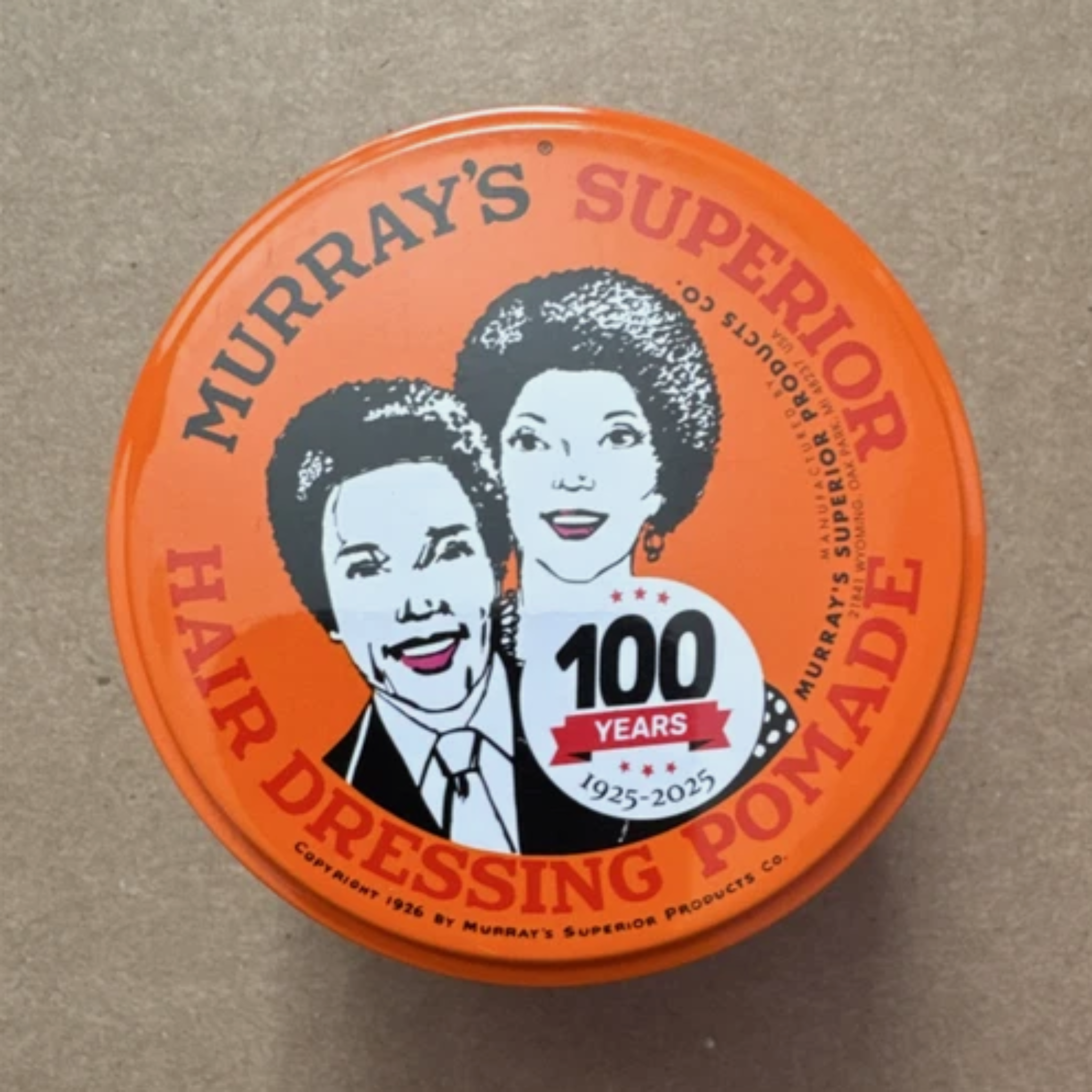 Murray's Superior Hair Pomade 100 Years Edition Orange Anniversary Tin