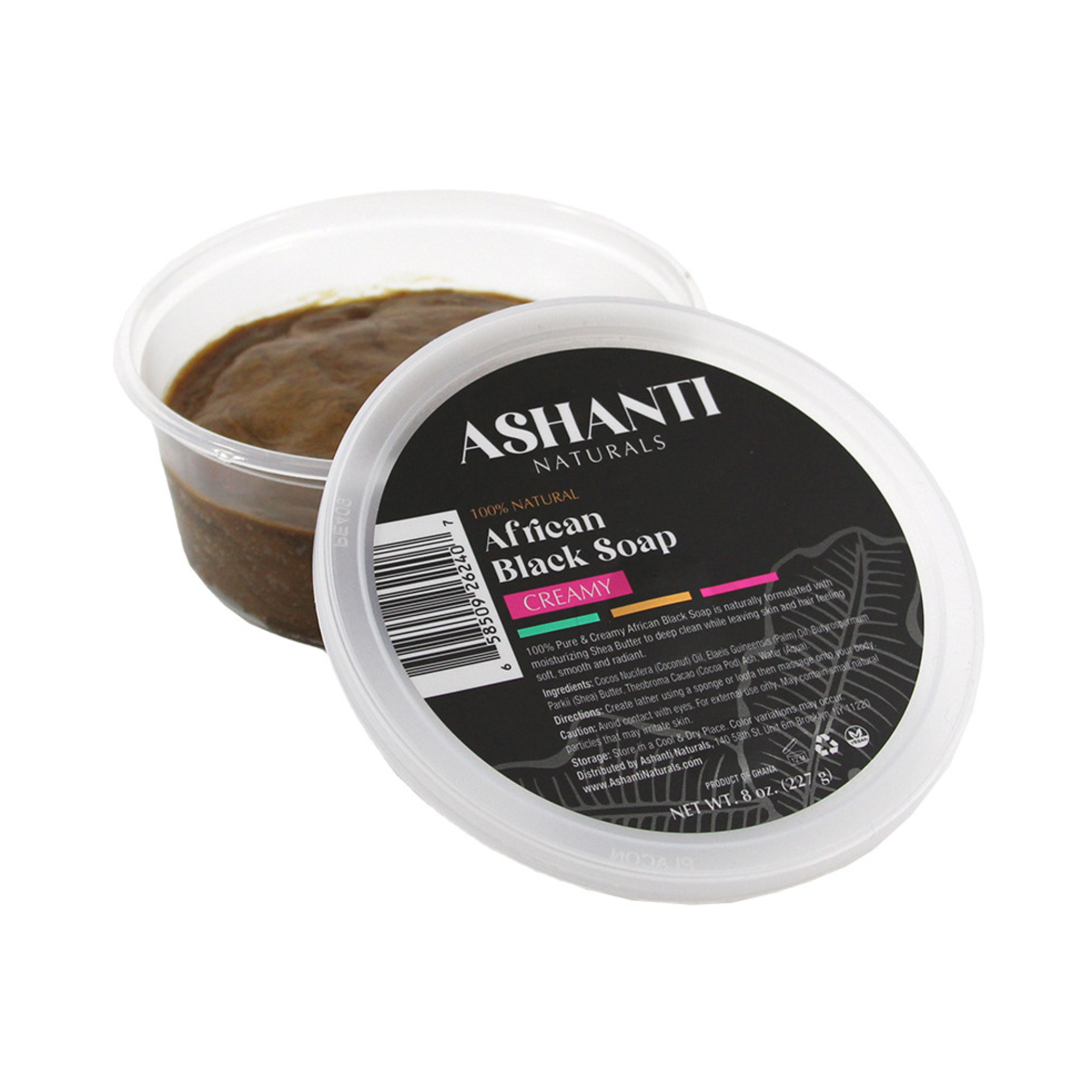ASHANTI NATURALS: 100% Natural Creamy African Black Soap - 8 oz.