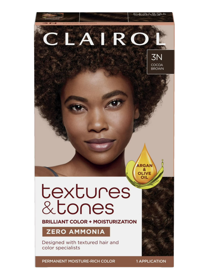 Clairol Textures & Tones Hair Dye Ammonia-Free Permanent Hair Color Creme, 3N Cocoa Brown,