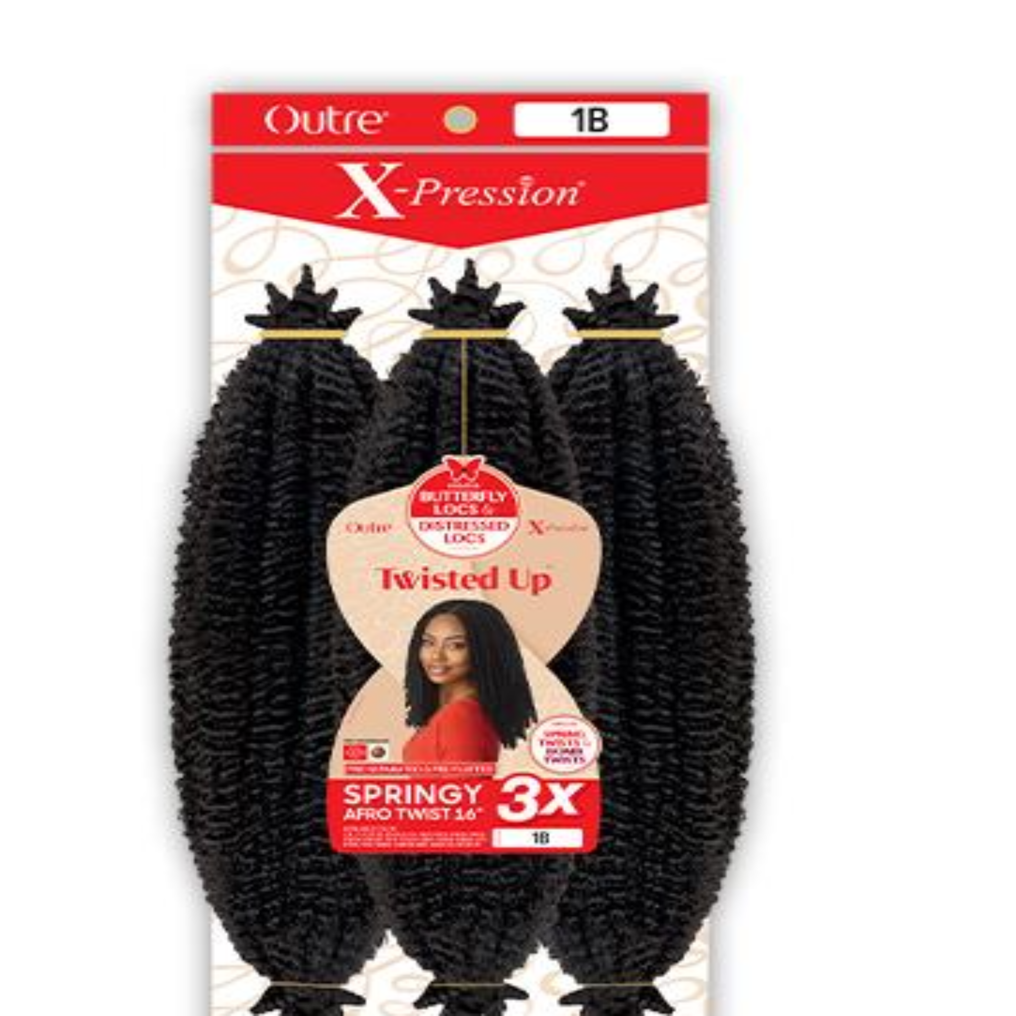 Outre Synthetic Hair Crochet Braids X-Pression Twisted Up 3X Springy Afro Twist 16"