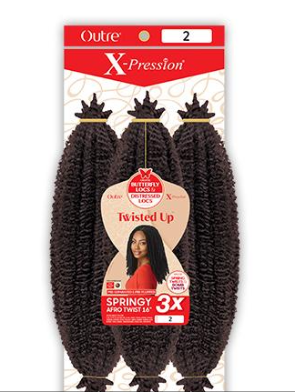 Outre Synthetic Hair Crochet Braids X-Pression Twisted Up 3X Springy Afro Twist 16"