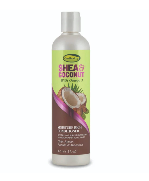 Shea & Coconut Moisture Rich Conditioner for Relaxed and Natural, Curly Hair - Helps Smooth, Repair, Rebuild, & Moisturize with Omega 3, Sulfate-Free - Sofn’Free