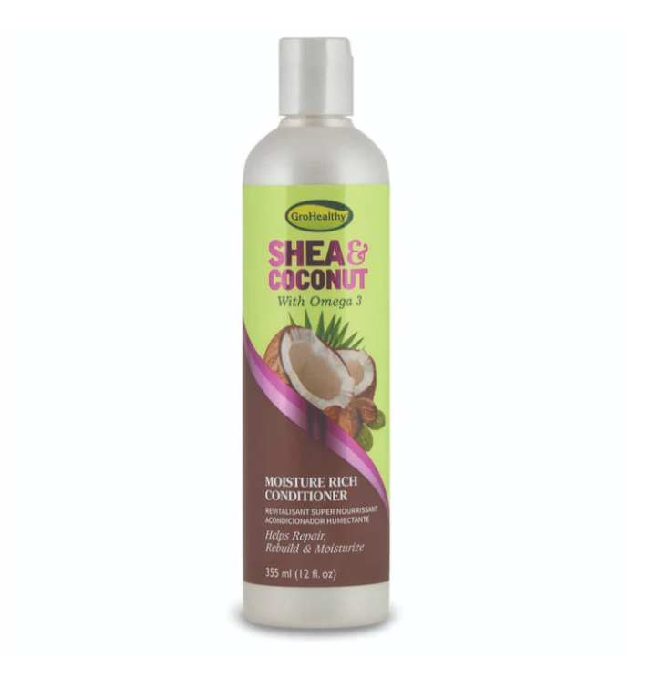 Shea & Coconut Moisture Rich Conditioner for Relaxed and Natural, Curly Hair - Helps Smooth, Repair, Rebuild, & Moisturize with Omega 3, Sulfate-Free - Sofn’Free